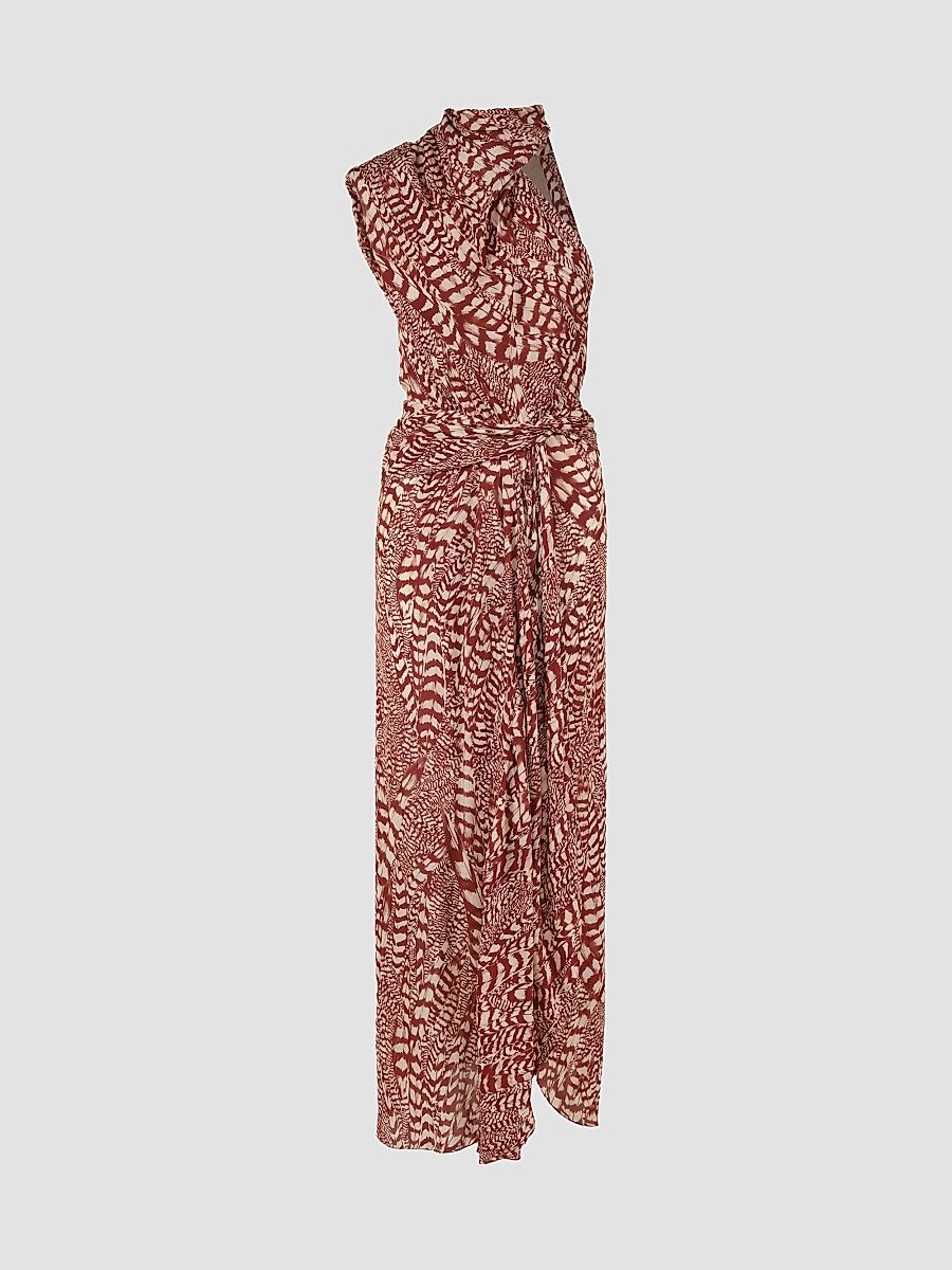 Women's Airborne Grace Silk Maxi Dress - Ecru Wine - Size 4