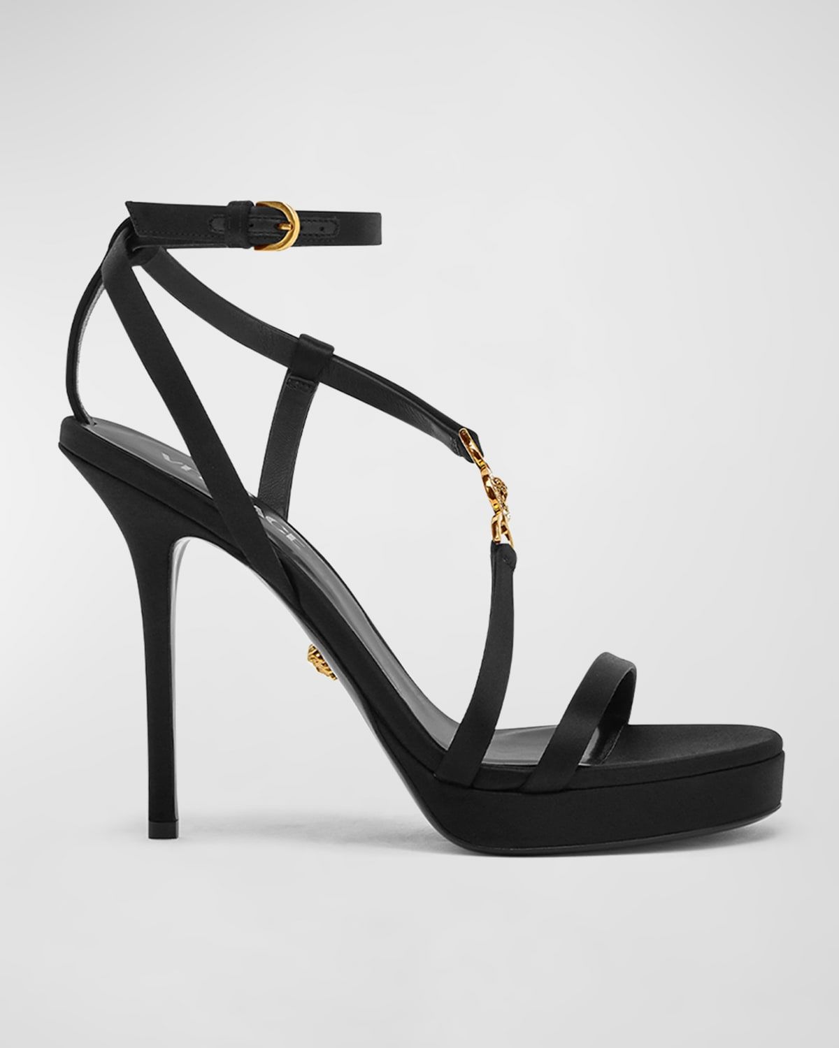 Medusa Satin Strappy Platform Sandals