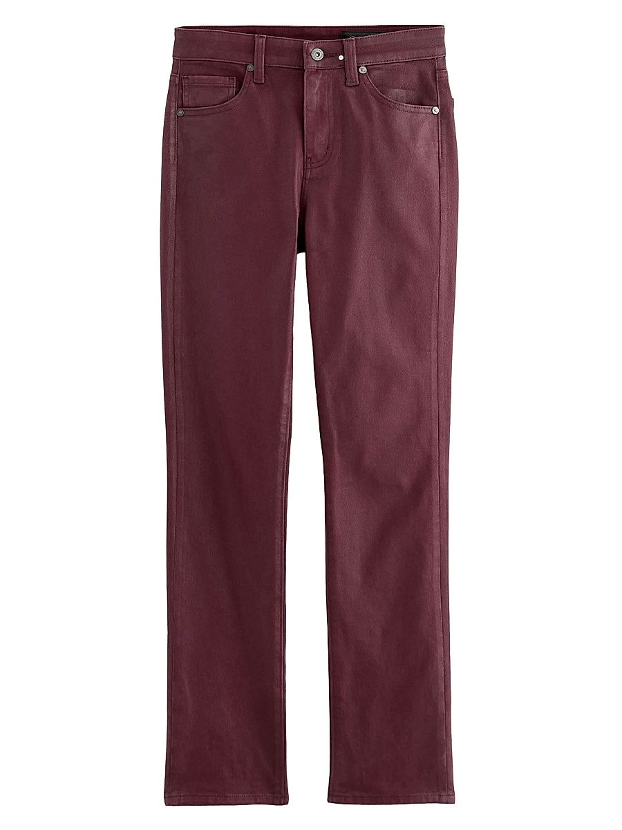 Women's Mari Coated Mid-Rise Slim Straight Jeans - Leatherette Winery - Size 31