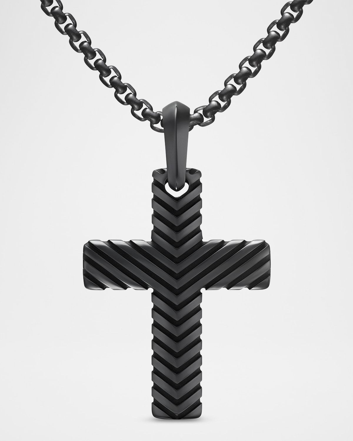 Men & apos;s Chevron Cross Enhancer in Titanium, 36mm