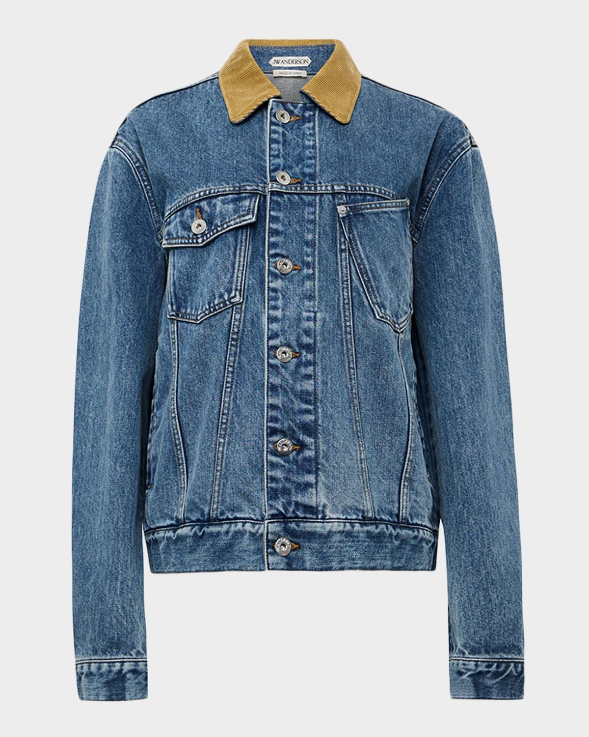 Corduroy Collar Denim Jacket