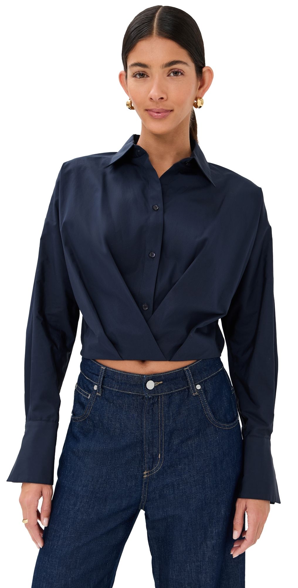 TWP Taken Button Down Top Midnight L