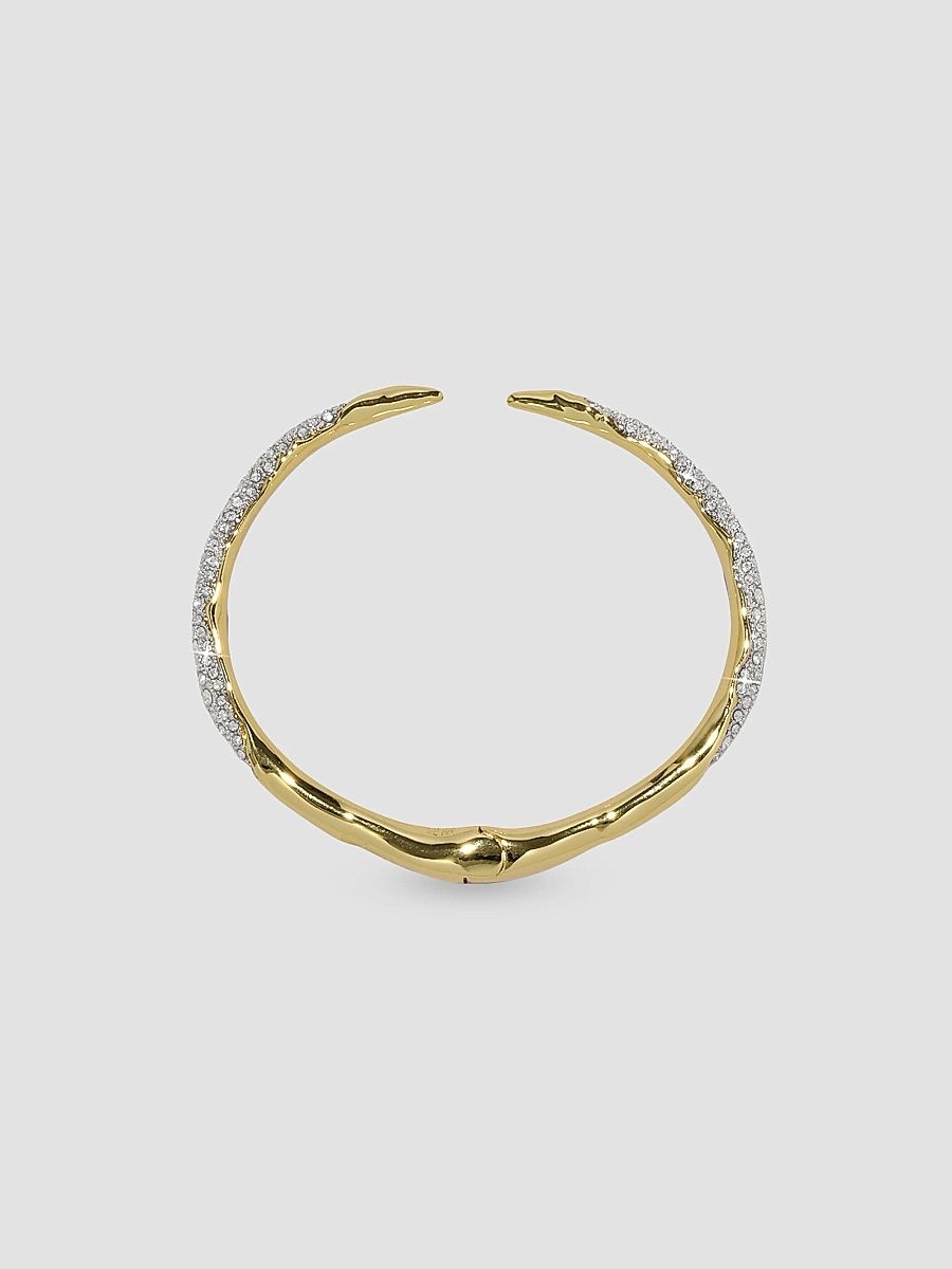 Women's Solanales 14K-Gold-Plated, Rhodium-Plated & Crystal Hinged Cuff - Gold