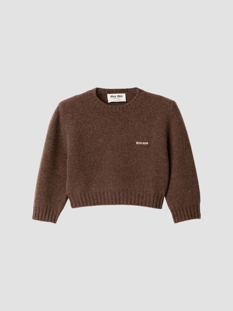 Miu Miu Women's Wool and Cashmere Sweater - Brown - Size 2