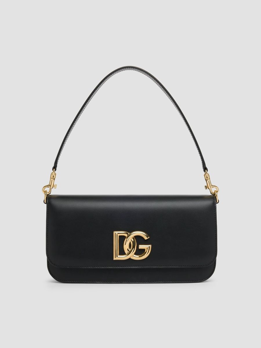 Dolce & Gabbana Women's D & G Logo Leather Shoulder Bag - Nero