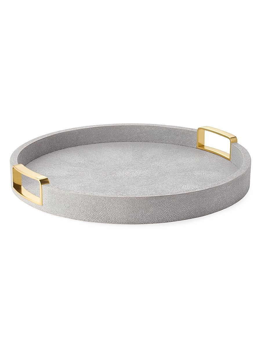 Carina Shagreen Round Tray - Dove