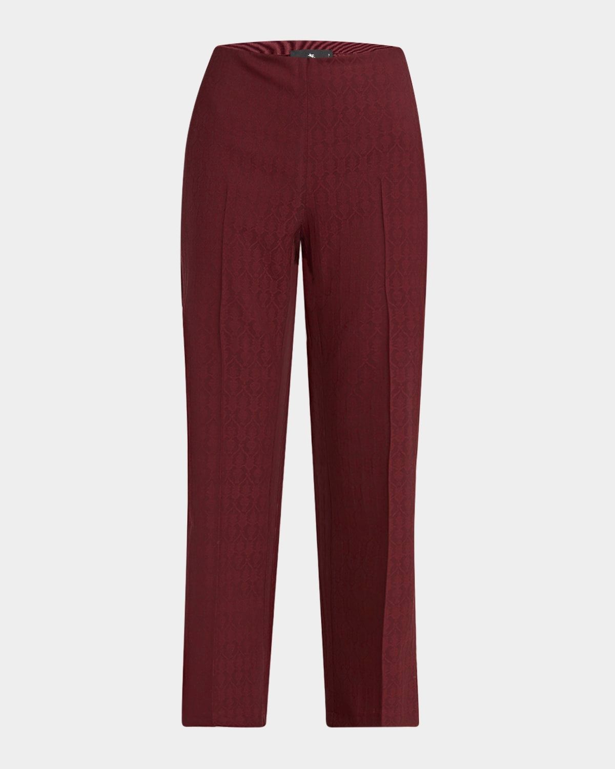 Jacquard Straight-Leg Ankle Trousers