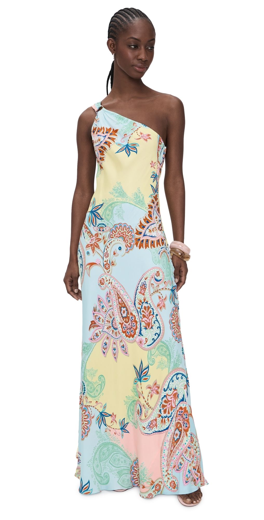 Hemant and Nandita One Shoulder Sash Dress Multi M