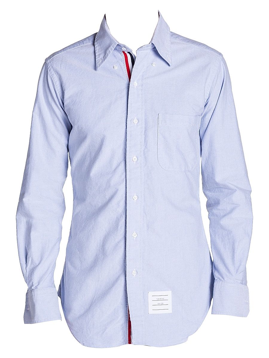 Men's Classic Button-Down Long-Sleeve Dress Shirt - Light Blue - Size XXL