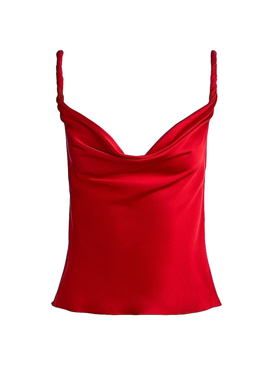 Women's Monique Twist Strap Cowlneck Tank - Chili Pepper - Size XL