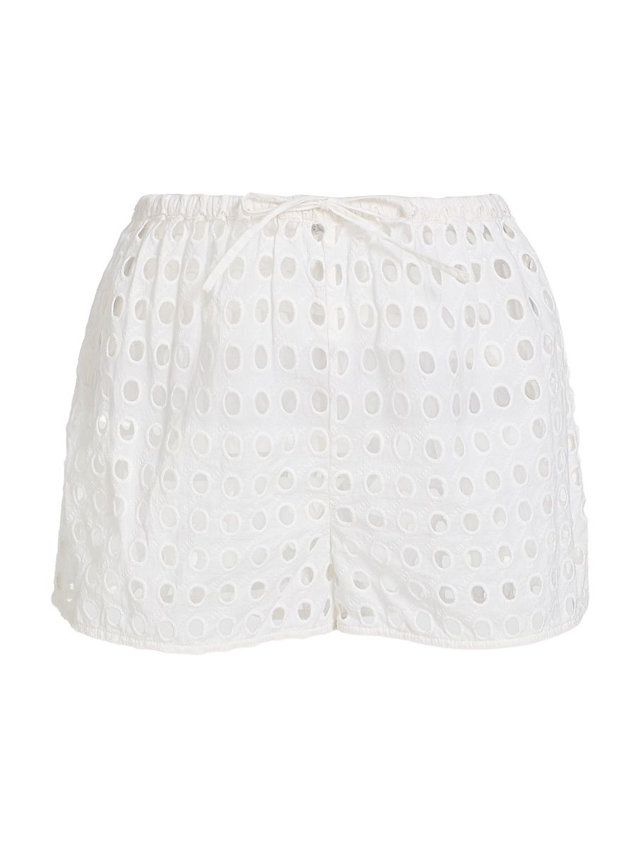 Women's The Remi Cotton Eyelet Shorts - Optic White - Size XS