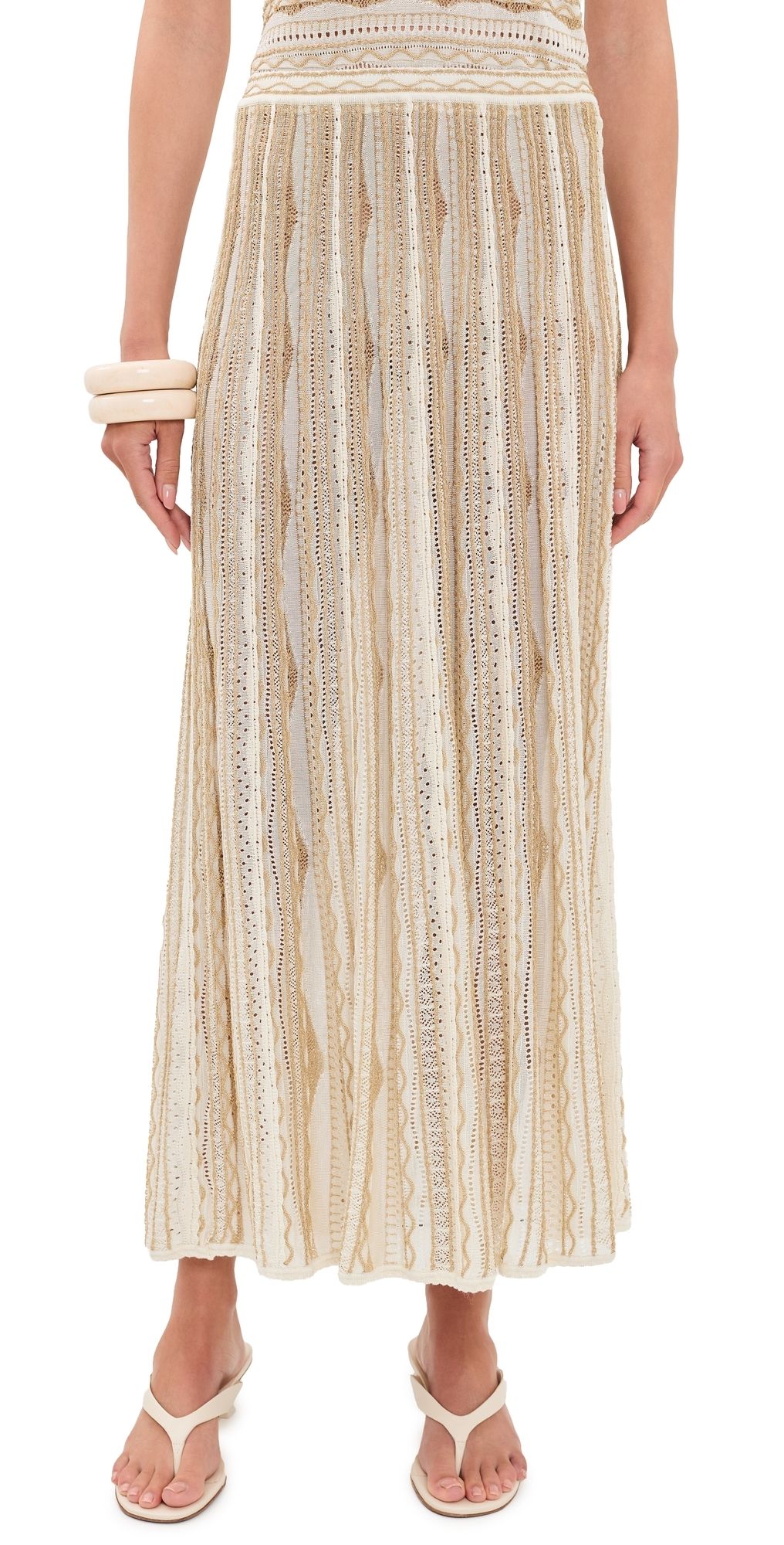 Ulla Johnson Clio Knit Midi Skirt Conch XL