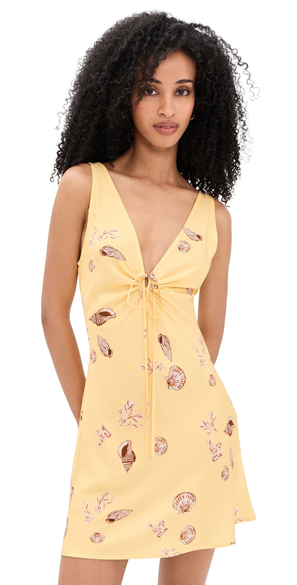 MINKPINK Marisol Keyhole Mini Dress Butter Seashells M
