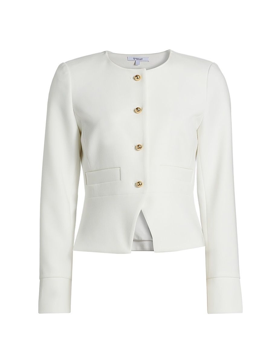 Women's Elizabeth Peplum Jacket - Soft White - Size 6