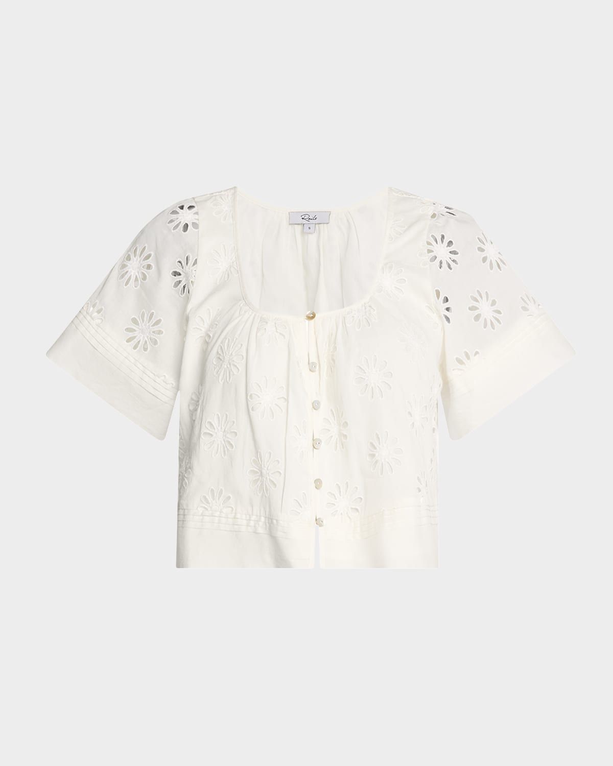 Bambina Eyelet-Embroidered Cropped Blouse