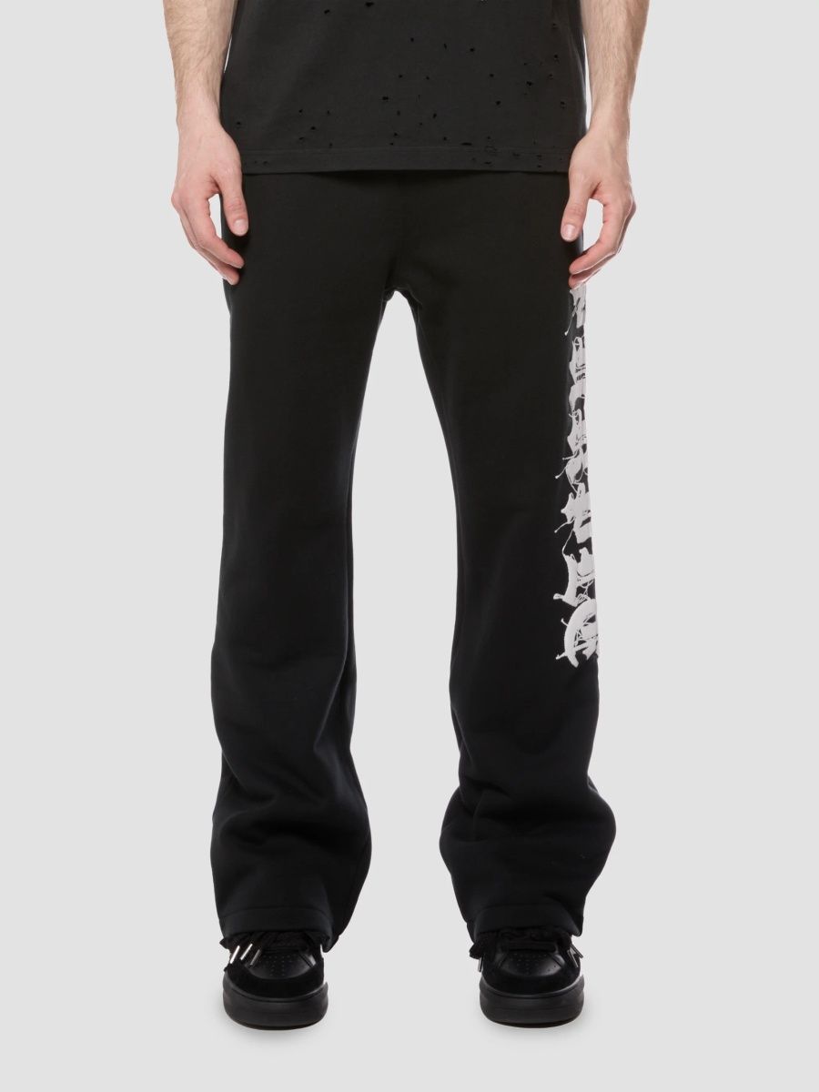 Purple Brand Men's Logo Cotton Mid-Rise Flared Pants - Black - Size XXL