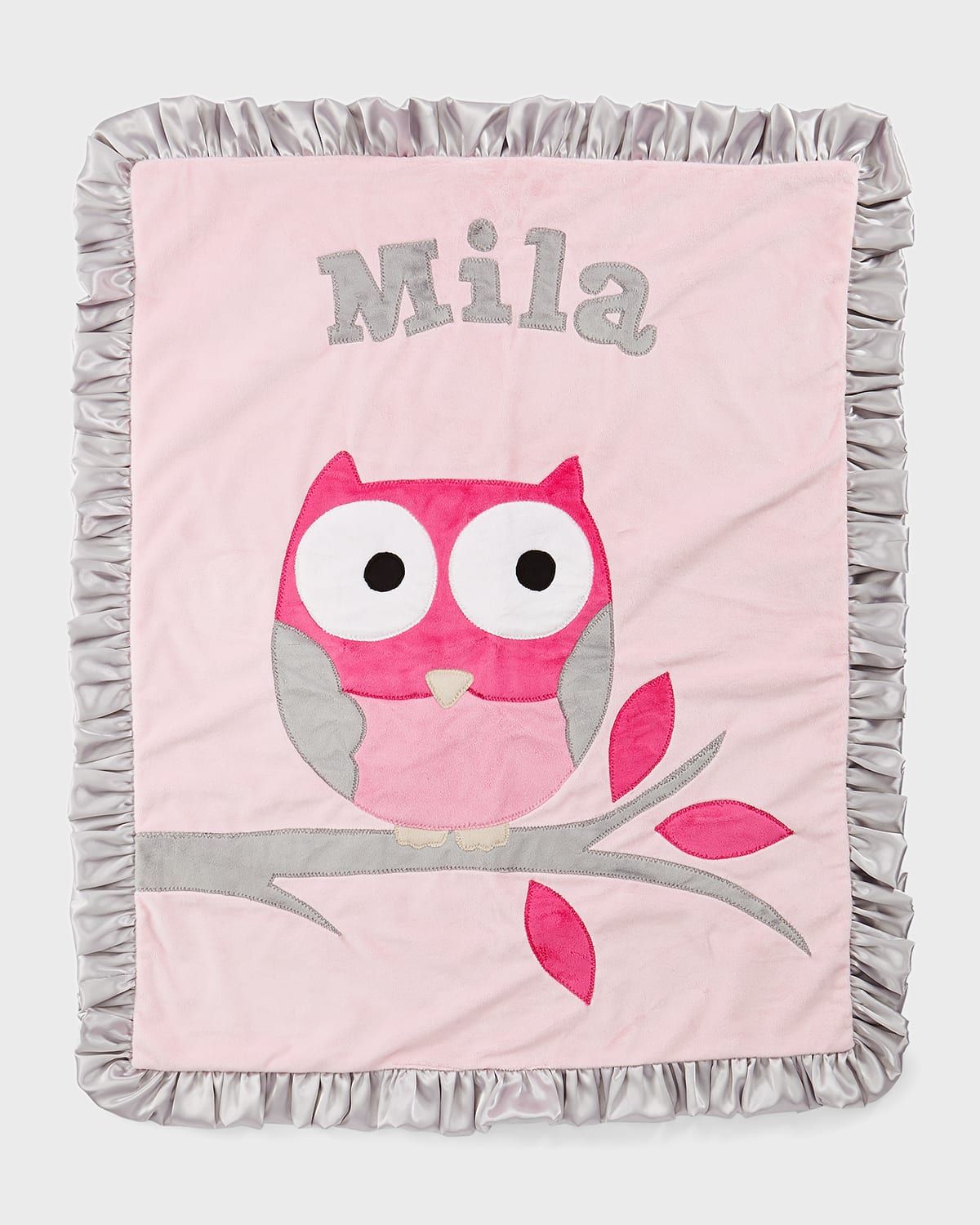 Personalized It & apos;s a Hoot Plush Blanket, Pink