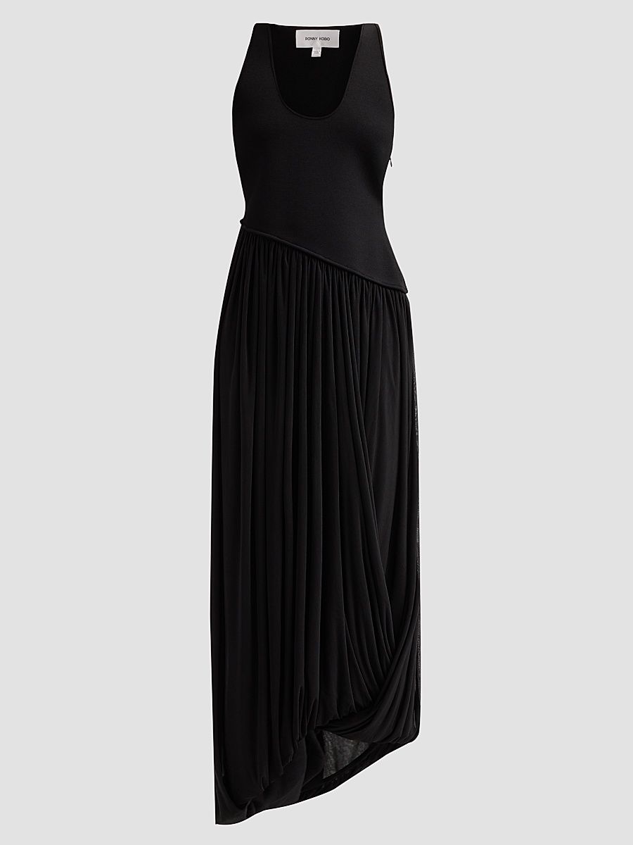 Ronny Kobo Women's Meyer Asymmetric Midi Dress - Black - Size XS