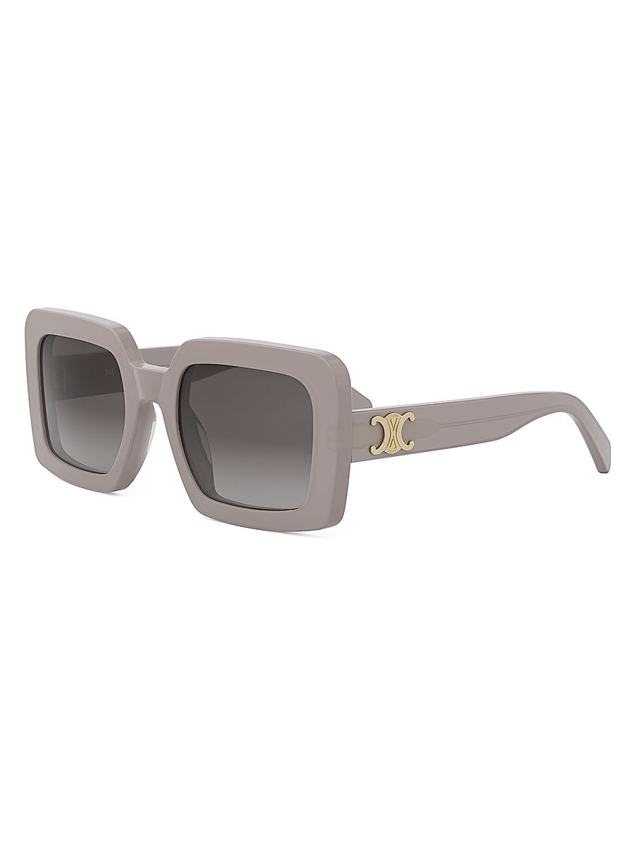 Women's Triomphe 56MM Square Sunglasses - Shiny Light Brown Gradient Brown