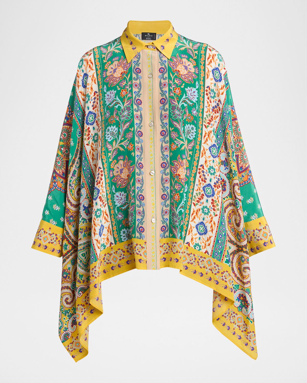 Collared Paisley Silk Shirt