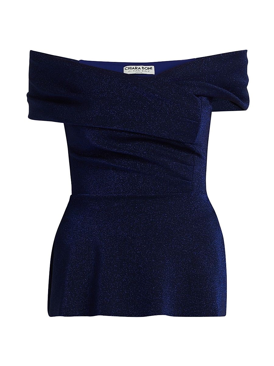 Women's Mique Sugar Twisted Off-The-Shoulder Top - Iris - Size 10