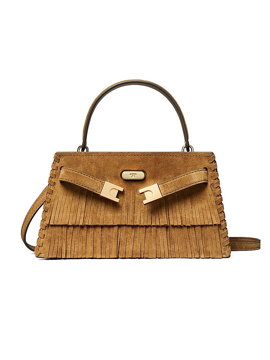 Women's Mini Lee Radziwill Fringed Suede Top Handle Bag - Wild Tobacco