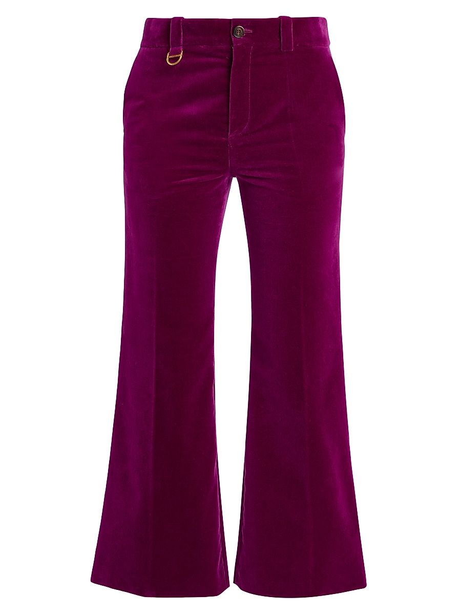 Women's Cotton Velvet Crop Pants - Pansy Purple - Size 8