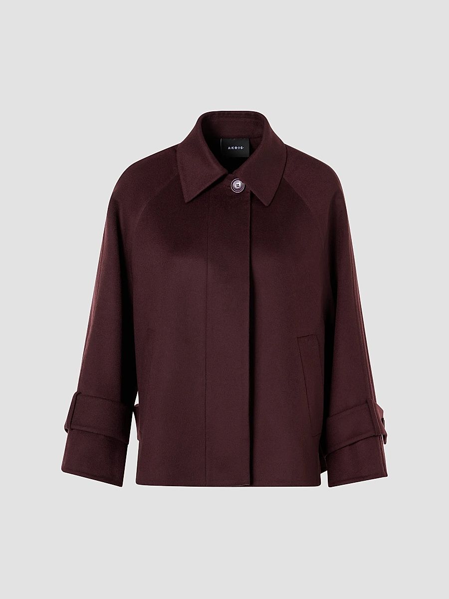 Women's Alisa Double-Face Cashmere Jacket - Merlot Red - Size 16
