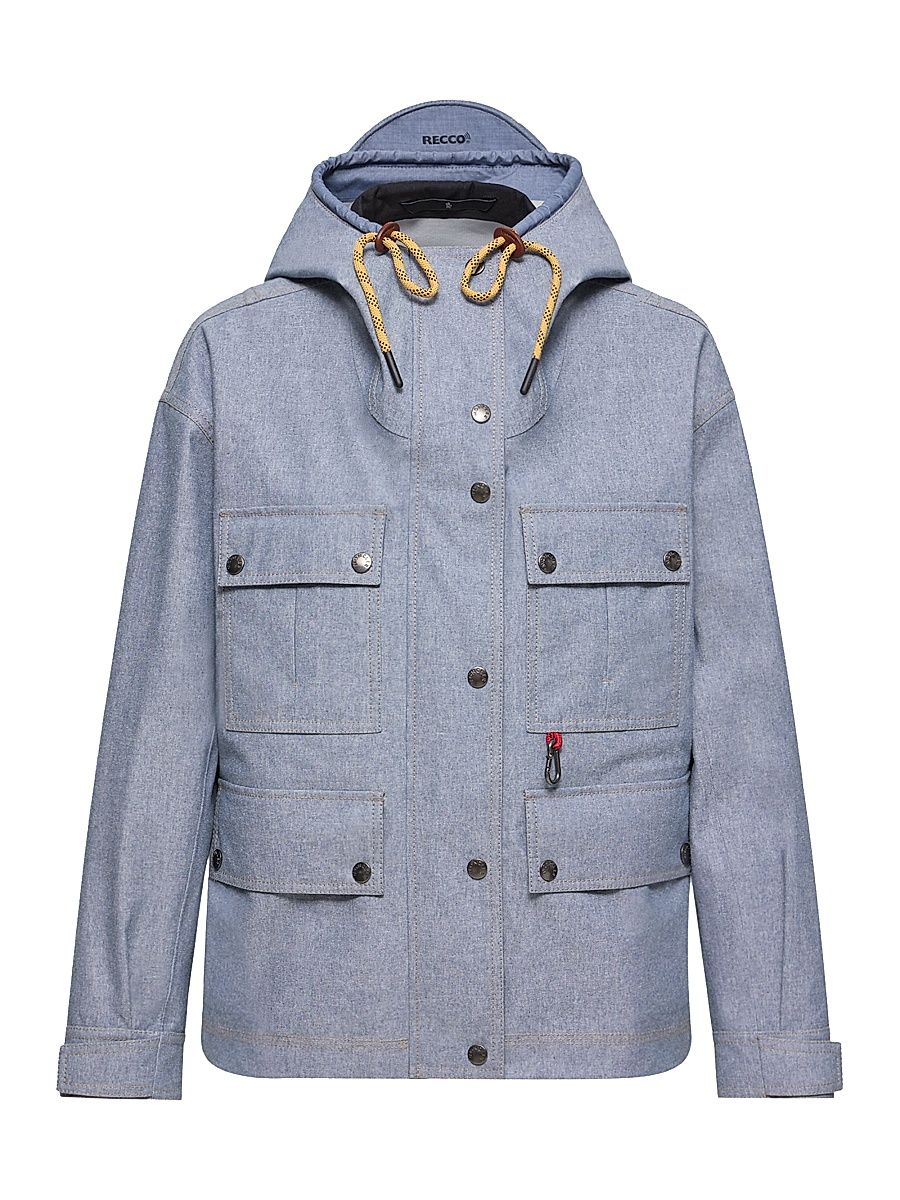 Women's Beziers Jacket in Chambray - Powder Blue - Size Small