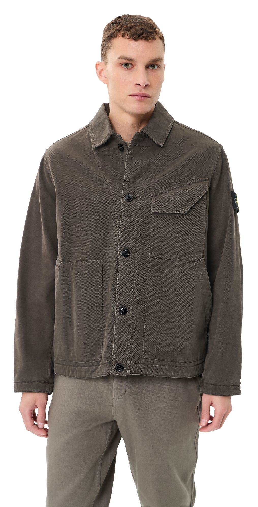 Stone Island Padded Canvas Coach Jacket Coal Grey XL