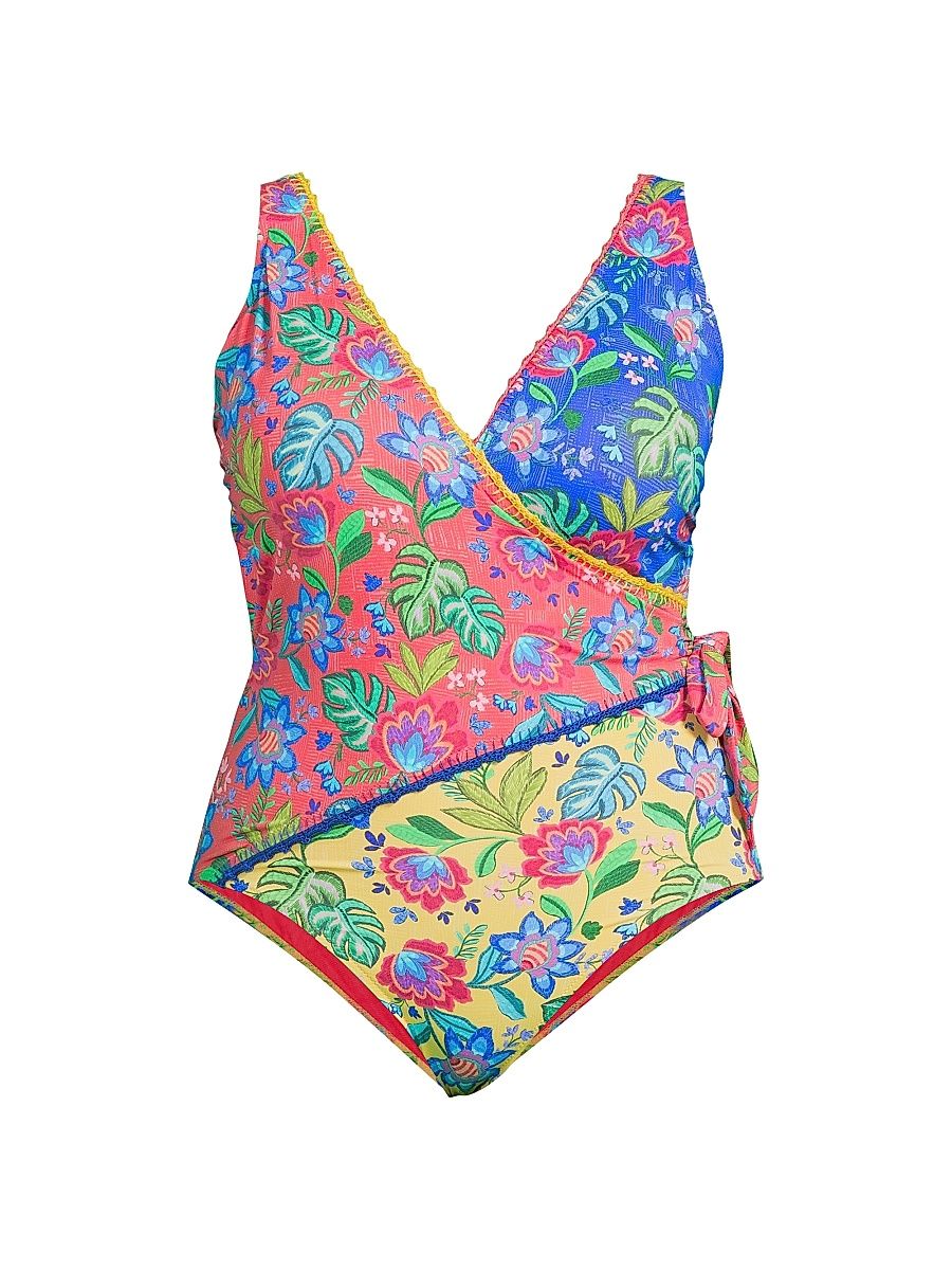 Women's Plus Rumba Mix Wrap One-Piece Swimsuit - Rumba Mix - Size 22
