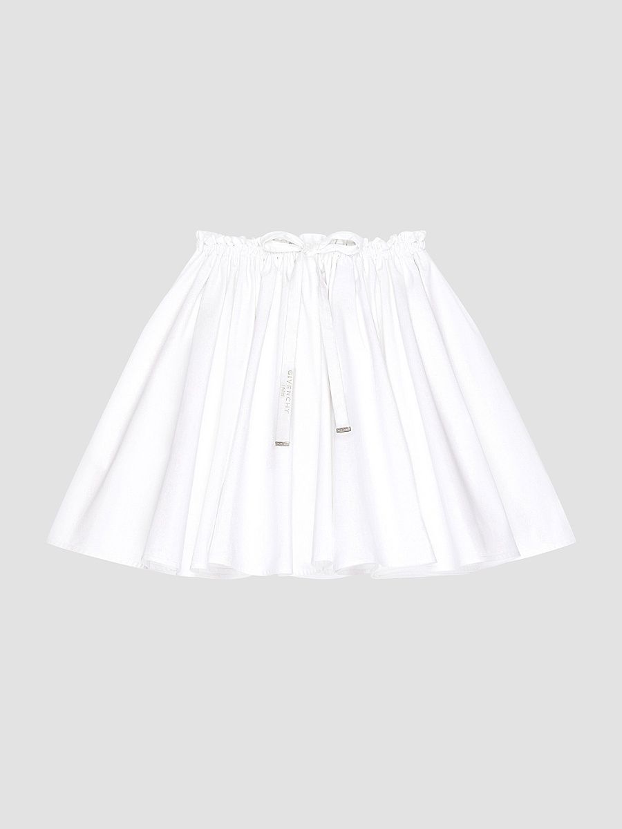 Givenchy Women's Mini Pleated Skirt in Poplin - White - Size 12