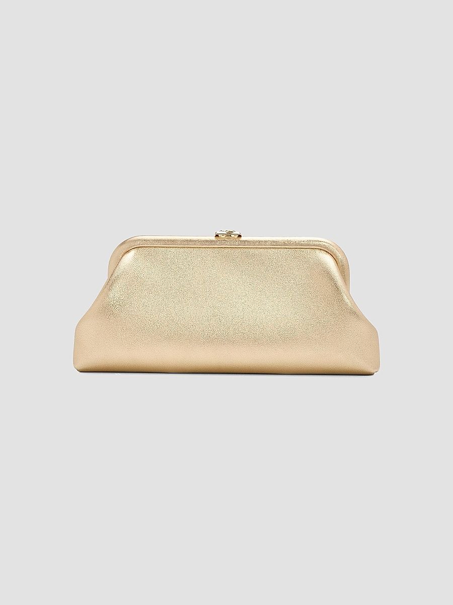 Jimmy Choo Women's Skylar Metallic Leather Clutch - Gold Light Gold
