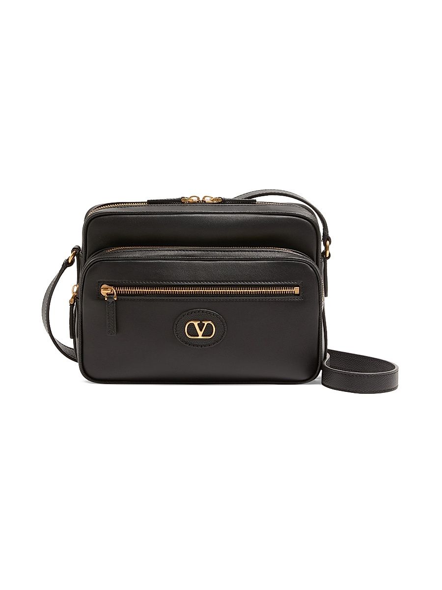 Men's Antibes Calfskin Shoulder Bag - Black