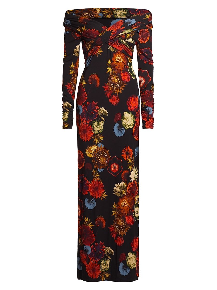 Women's Mirana Floral Maxi Dress - Black Harvest Bloom - Size XS