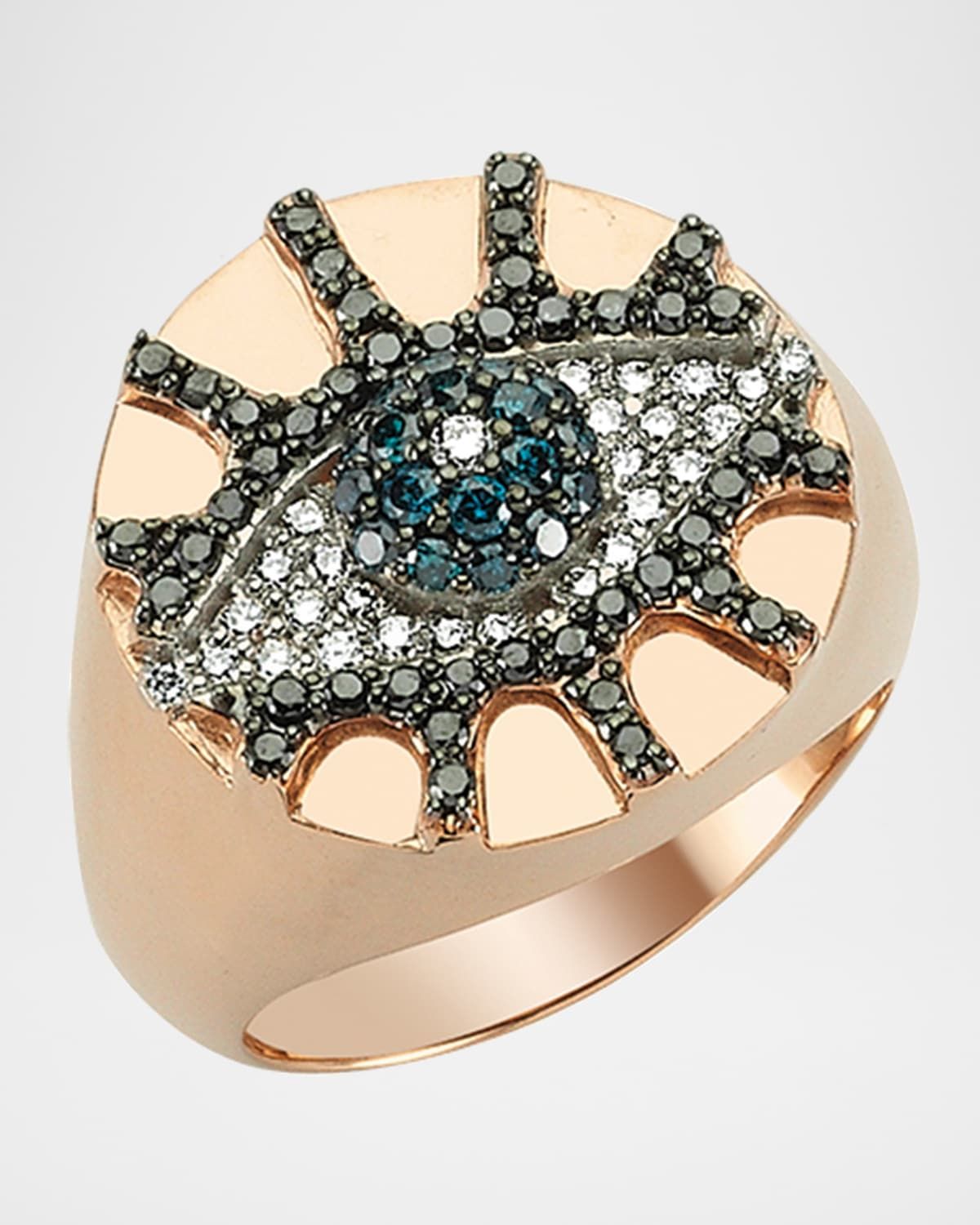 Eye Light Multi-Diamond Pinky Ring, Size 7