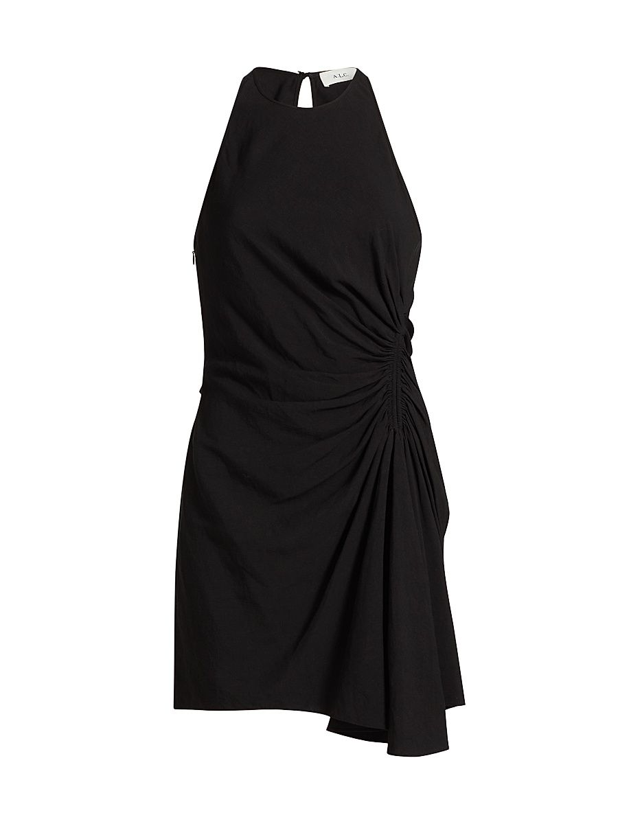 Women's Rue Ruched Sleeveless Minidress - Black - Size 14