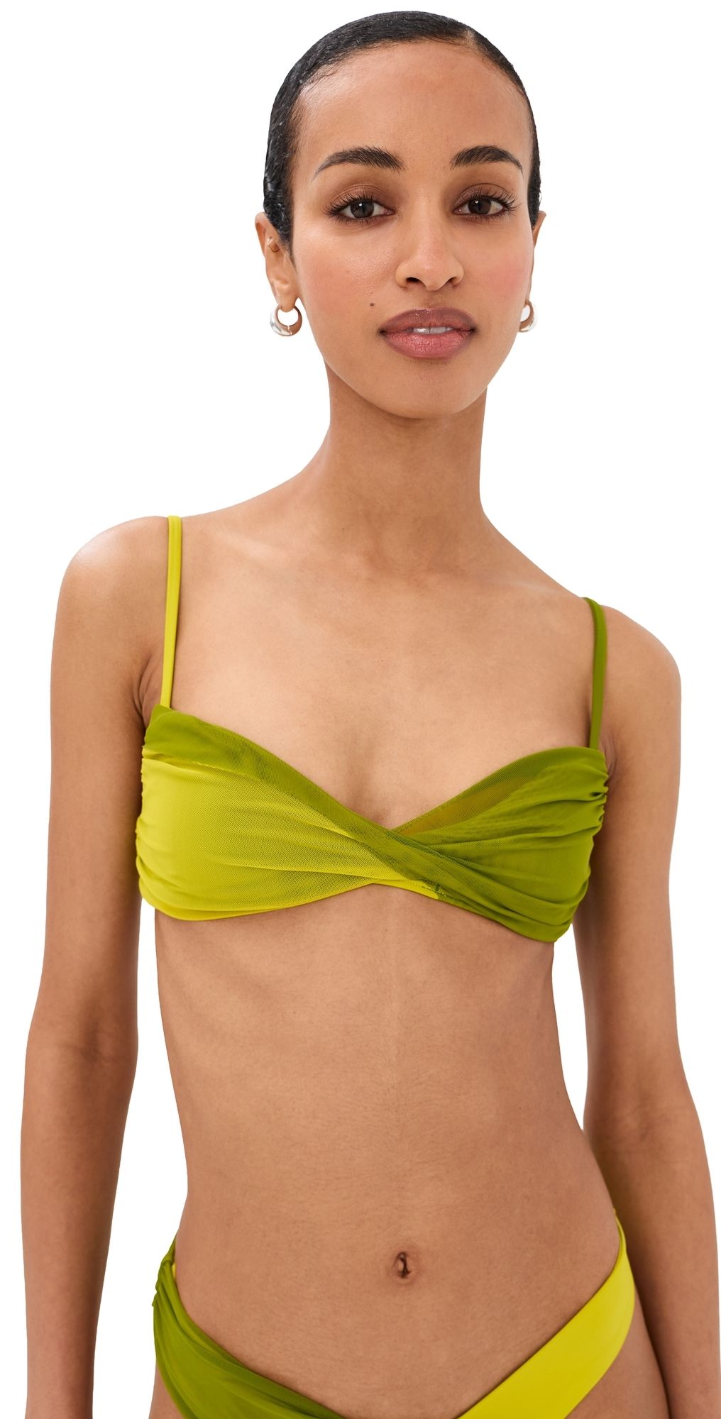 STAUD La Mer Bikini Top Citron/Pesto XS
