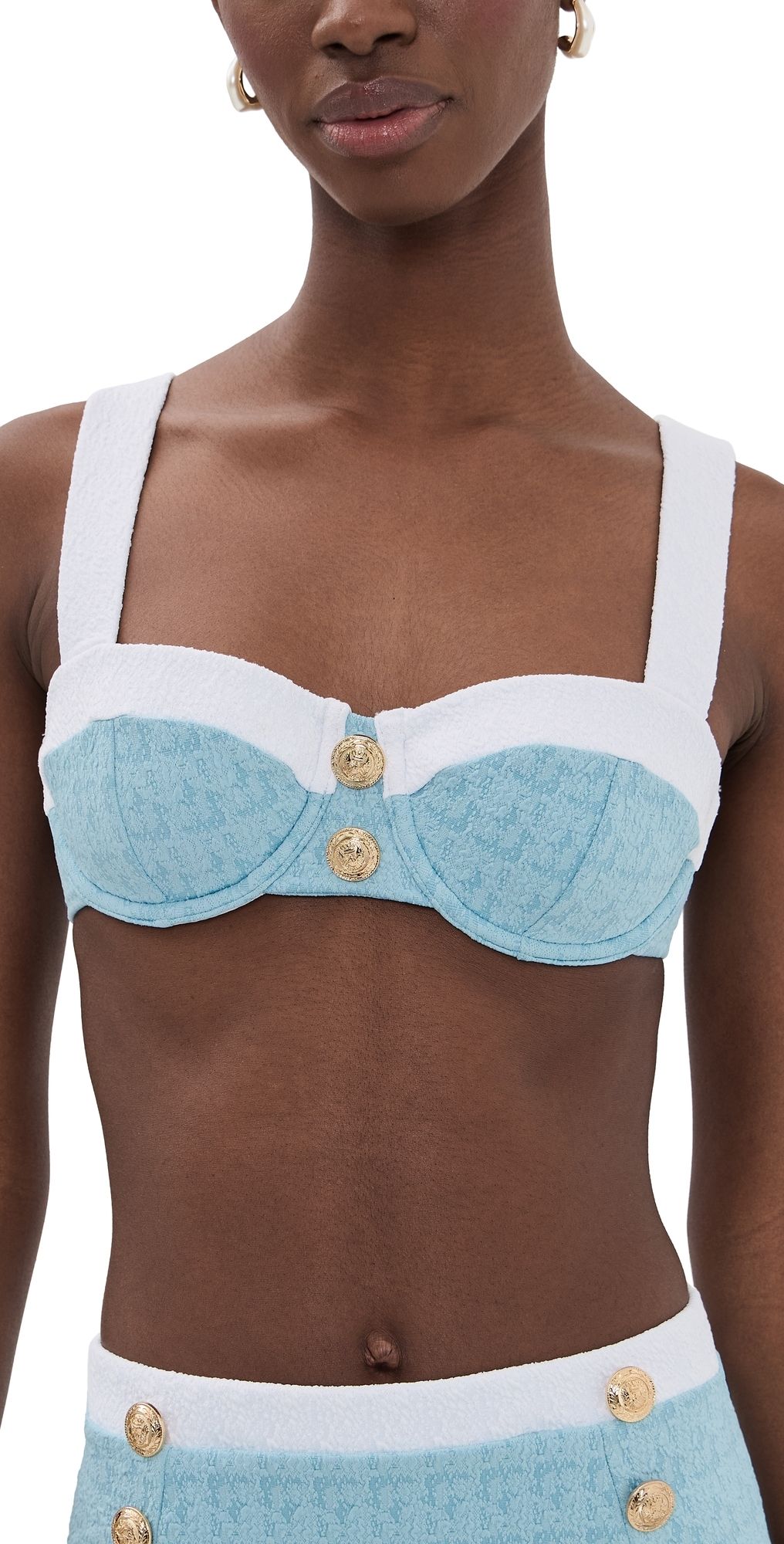 L'AGENCE Alexandria Chic Structured Bikini Top Powder Blue L