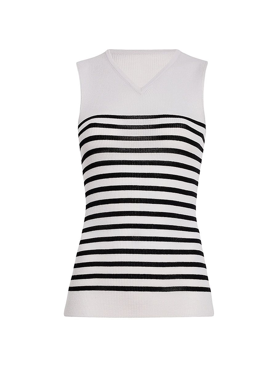 Women's Renato Wool-Blend Striped Top - Black Pearl - Size XL