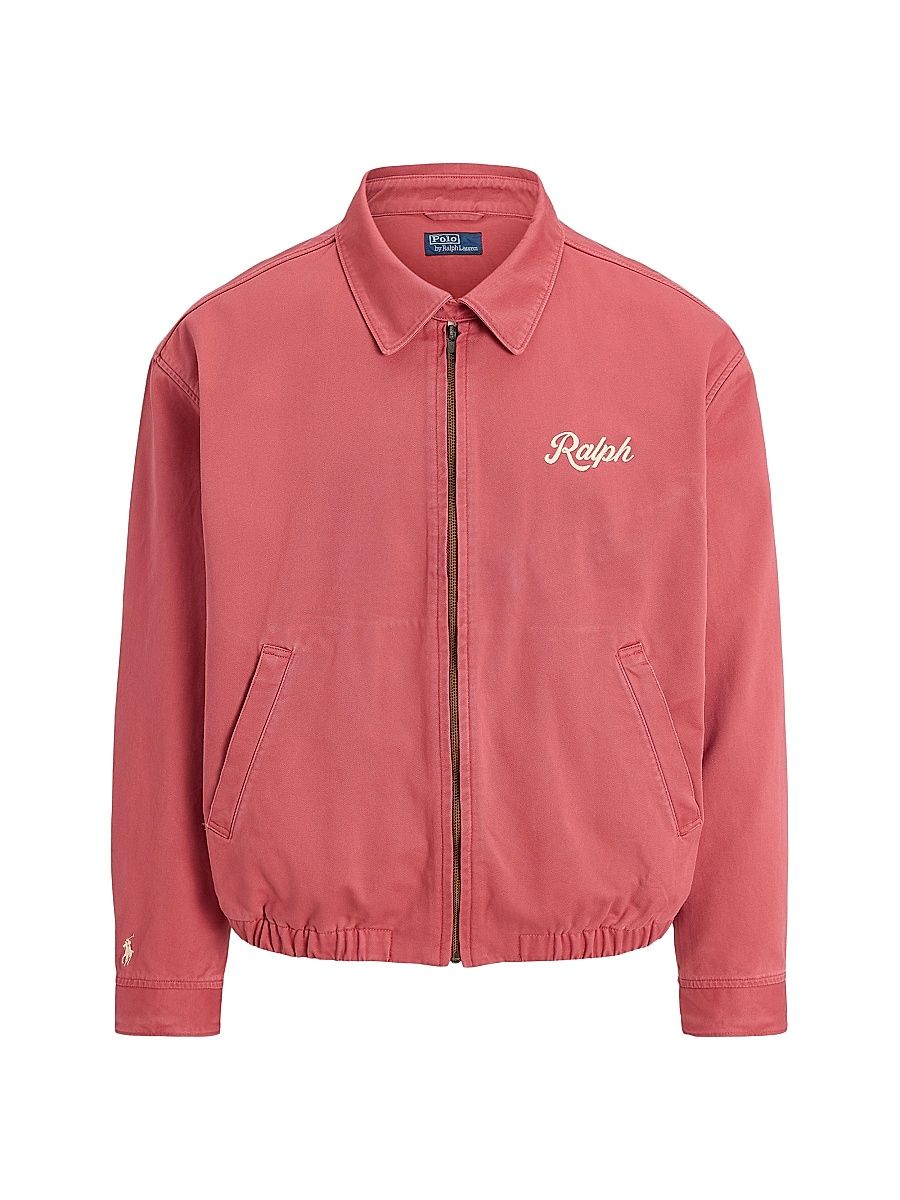 Men's Piece-Dyed Twill Windbreaker Jacket - Nantucket Red - Size Large