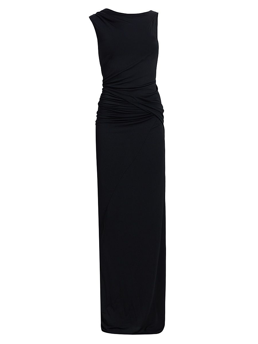Women's Shailee Drape Column Gown - Black - Size 10