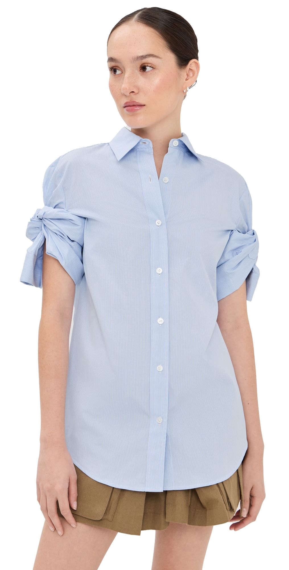 Monse Knotted Sleeve Shirt Sky Blue 4