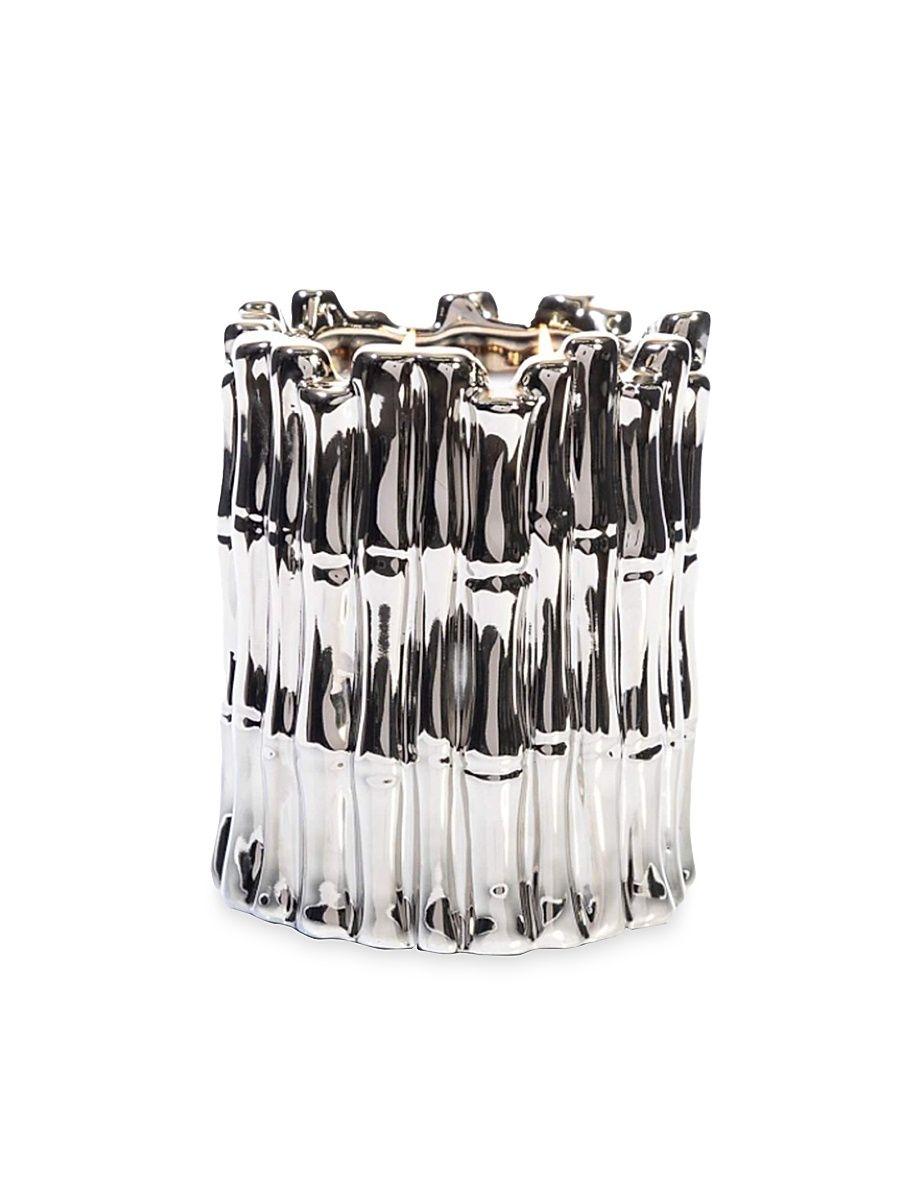 Sagano Bamboo Ivory Musk Scented Candle - Silver