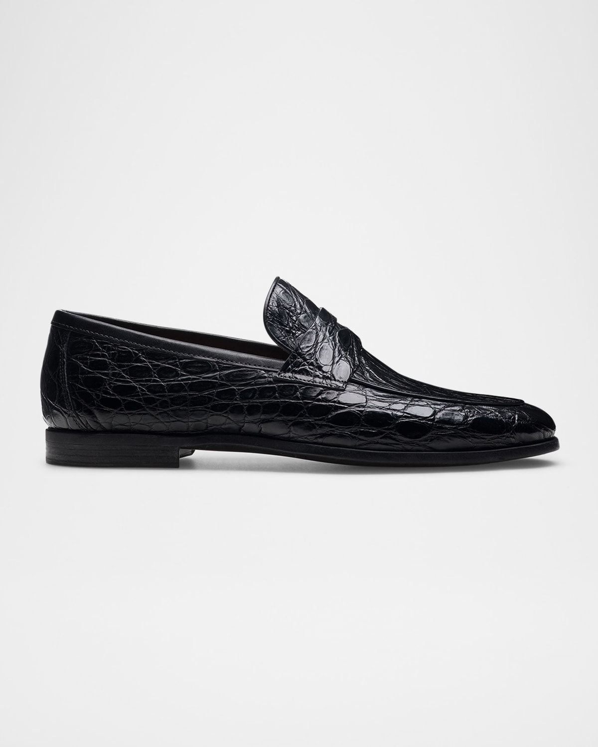 Men & apos;s Vicente Croc Leather Penny Loafers