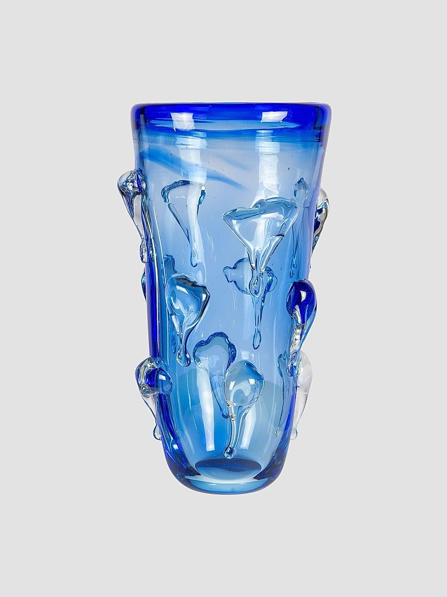 Blue Mayera Glass Vase - Blue