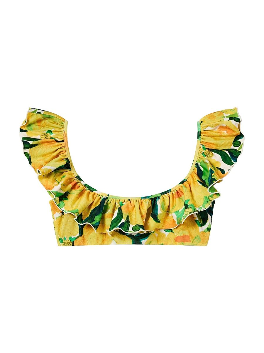 Women's Ruffle Bikini Top - Zesty Yellow - Size Large