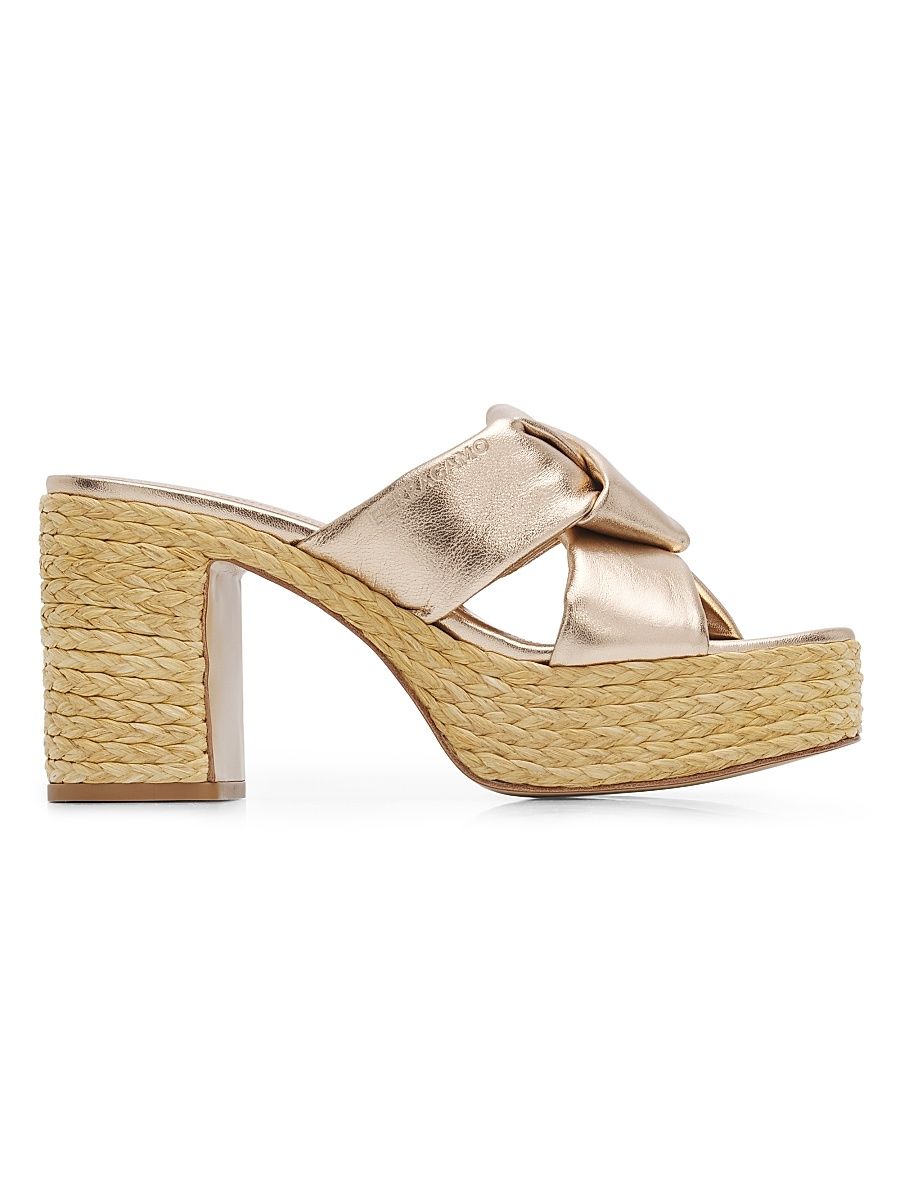 Women's Douglas 85MM Leather Platform Sandals - Champagne - Size 11