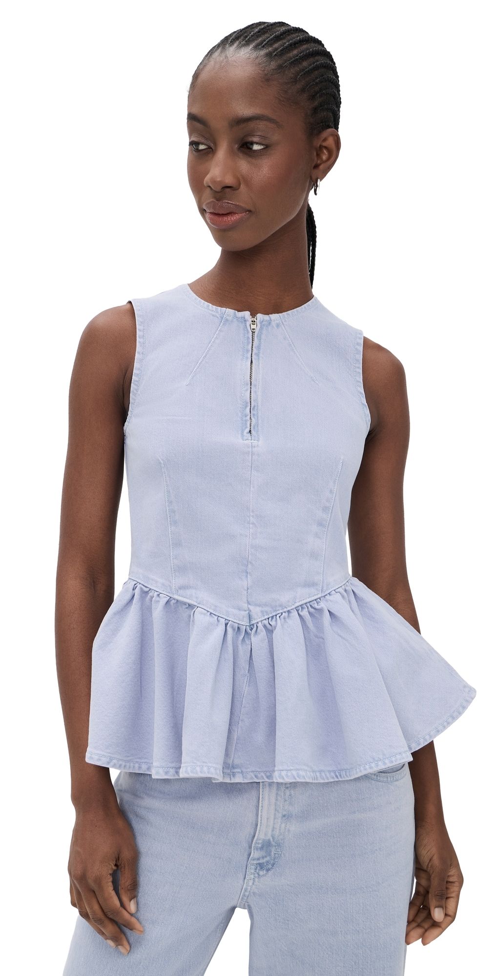 BAUM UND PFERDGARTEN Merja Top Light Denim Rinse 40