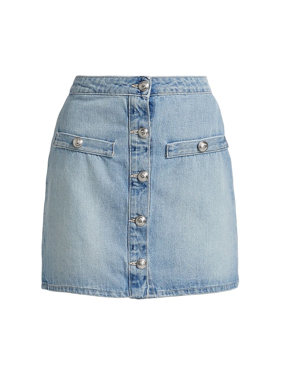 Women's Kris Denim Button-Front Miniskirt - Fontana - Size 30